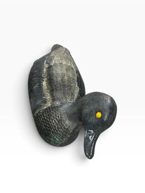 Vintage Flambeau Bluebill Diver Duck Decoy Inscribed Keel Cabin Bar Decor